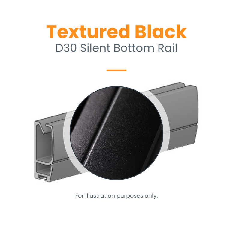 D30 Silent Bottom Rail incl 5mm Bubble Seal